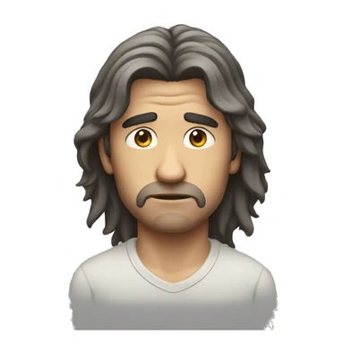 sad guys long hair  sticker