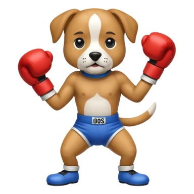 dog with boxing gloves full body sticker