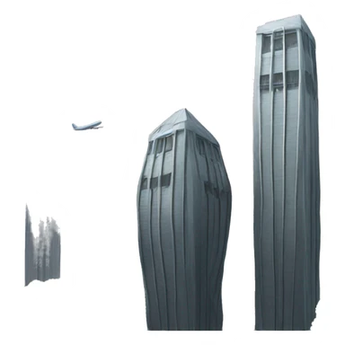 two towers one plane sticker