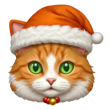 Un gato con gorro navideño sticker