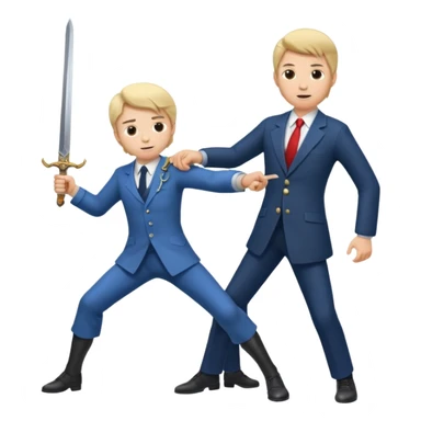 Doctor sword fighting a man in a suit sticker