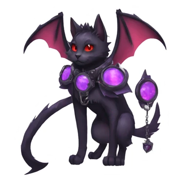 cool edgy black punk red Purple ethereal fantasy nargacuga-bat-cat-Fakemon collar harness full body sticker