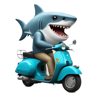 shark on vespa  sticker