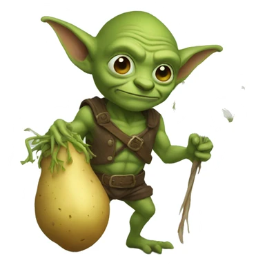 Goblin holding potato sticker