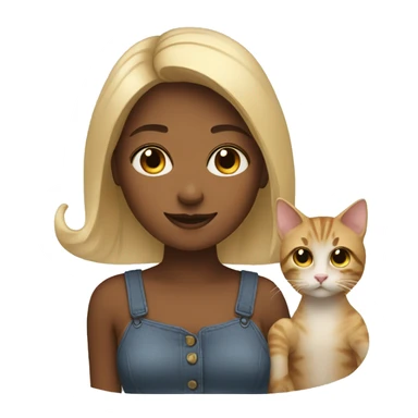 One girl and two cats sticker