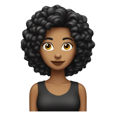 chica morena con pelo largo negro rizado  sticker