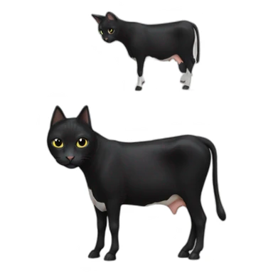 Black cat on white cow sticker