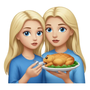 Blonde baddie with long hair Pretty makeup long lashes blue  eyes, feeding  boy sticker