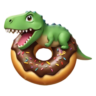 Dinosaur on a donut sticker