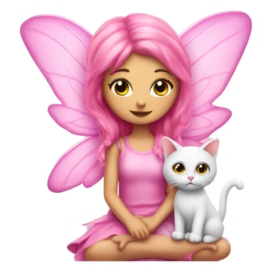 pink fairy with a cat sticker