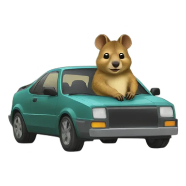 quokka wallaby super driving car sticker
