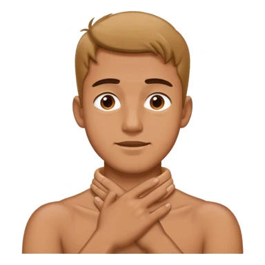 guy with hands crossing neck sticker