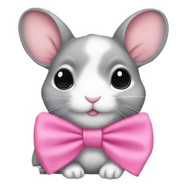 Chinchilla name Ariya with a bow pink girl sticker