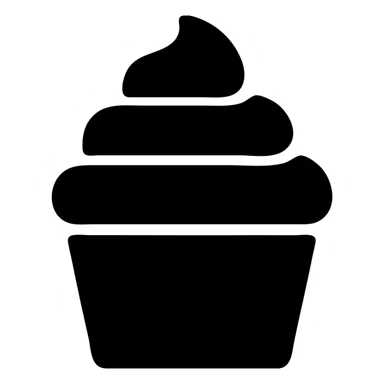 cupcake with pink icing solid filled icon sticker