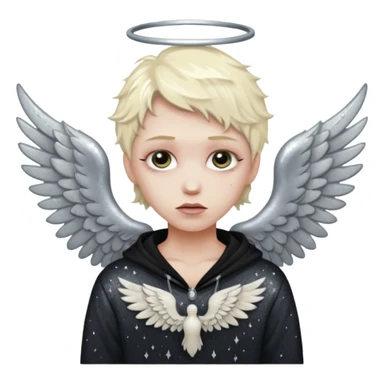 Glitter fallen angel sticker