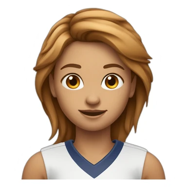 Fille à la peau pâle et au cheveux bruns clair qui joue au football sticker