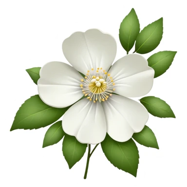 single Cherokee rose, straight stem sticker