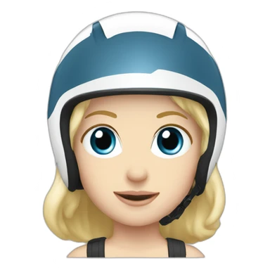 Cute blonde blue eyes white bike helmet sticker