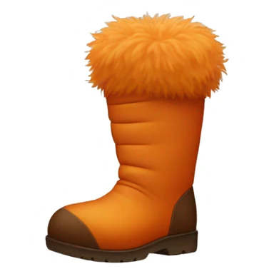 Orange/brown coloured fluffy boots  sticker