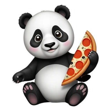 Een panda die een pizza eet  sticker