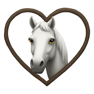 Heart with horse in the middle sticker