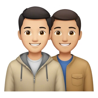 couple ou asian male friends sticker