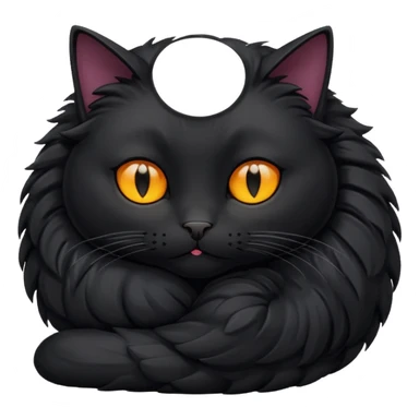 Black cat curled up sticker