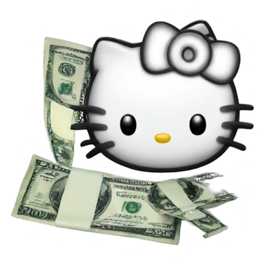 Money hello kitty sticker