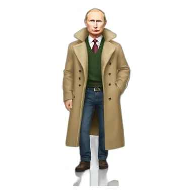 Putin in clothes shop sticker