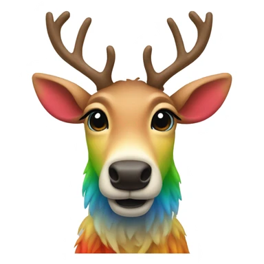 Rainbow reindeer  sticker