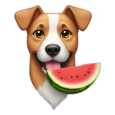 Dog with a water melon on its head sticker