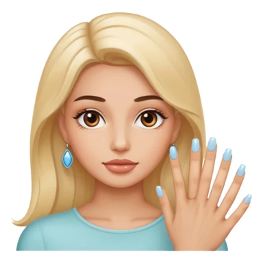 Emoji uñas acrilicas elegantes sticker