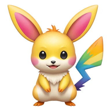 Rainbow-gradients Emolga-Pichu-Victini-fusion sticker