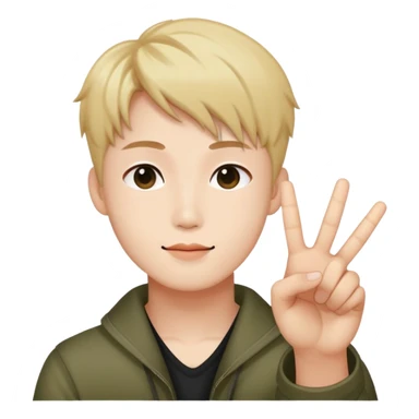 Hongjoong doing a peace sign sticker