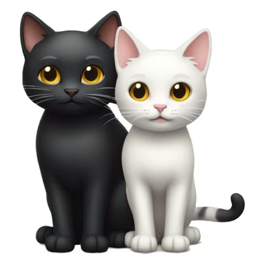 Cheese cat and black cat standing together facing left sticker