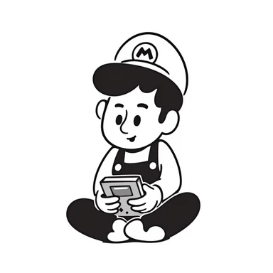 Super Mario playing a Game Boy sticker