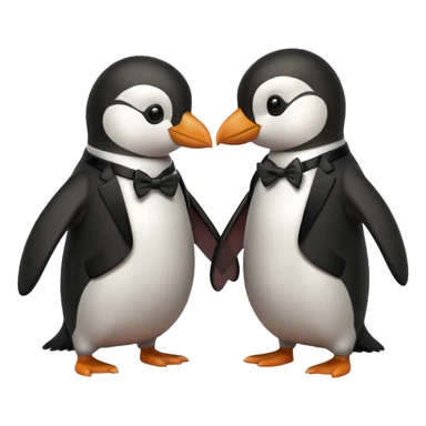 Penguin fighting sticker