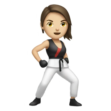 Brunette white Woman kickboxing full body sticker