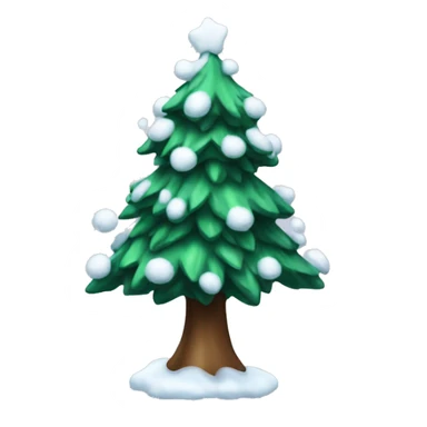 Christmas tree with snow on it sticker