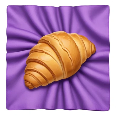 There's a croissant on a purple napkin. sticker
