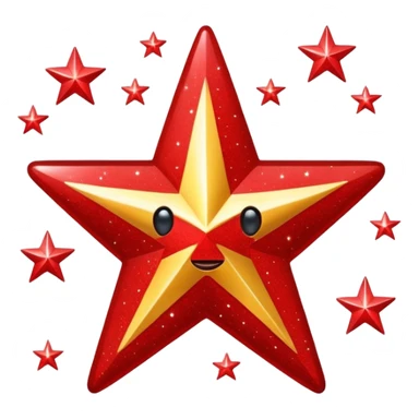 red star glitter space sticker