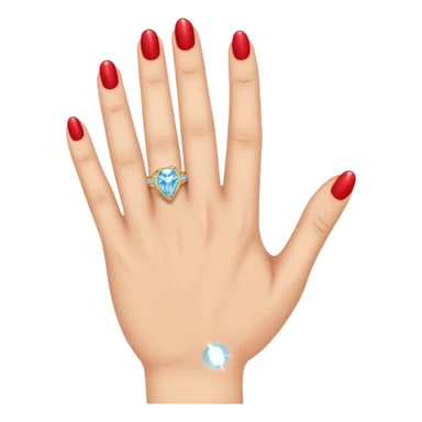 Left hand with diamond ring on ring finger sticker