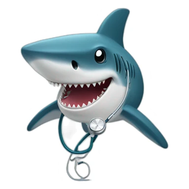 a shark with a stethoscope sticker