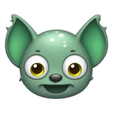 Bat with grey green spot pattern cartoon sticker