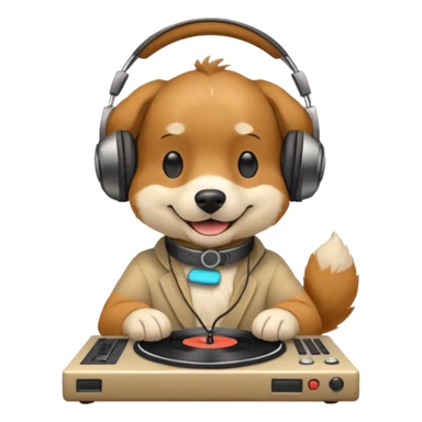 A dog as a dj  sticker