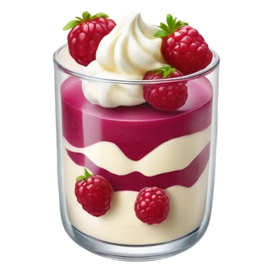 Himbeere mascarpone Creme mit Keks Stückchen im Glas  sticker