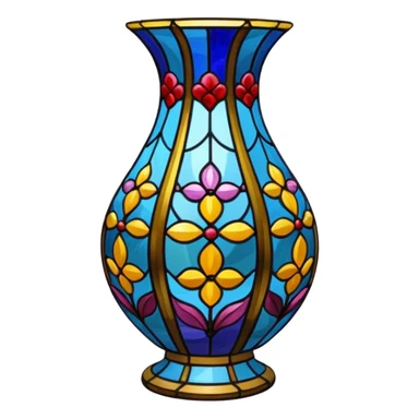Stained glass vase sticker