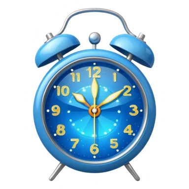 blue alarm clock with sparkles around it sticker
