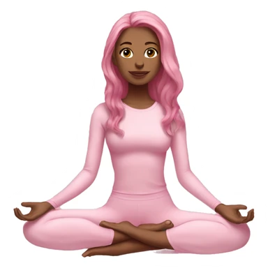 girl in light pink yoga outfitot pink long hair sticker