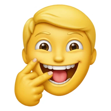 Emoji biting a finger sticker